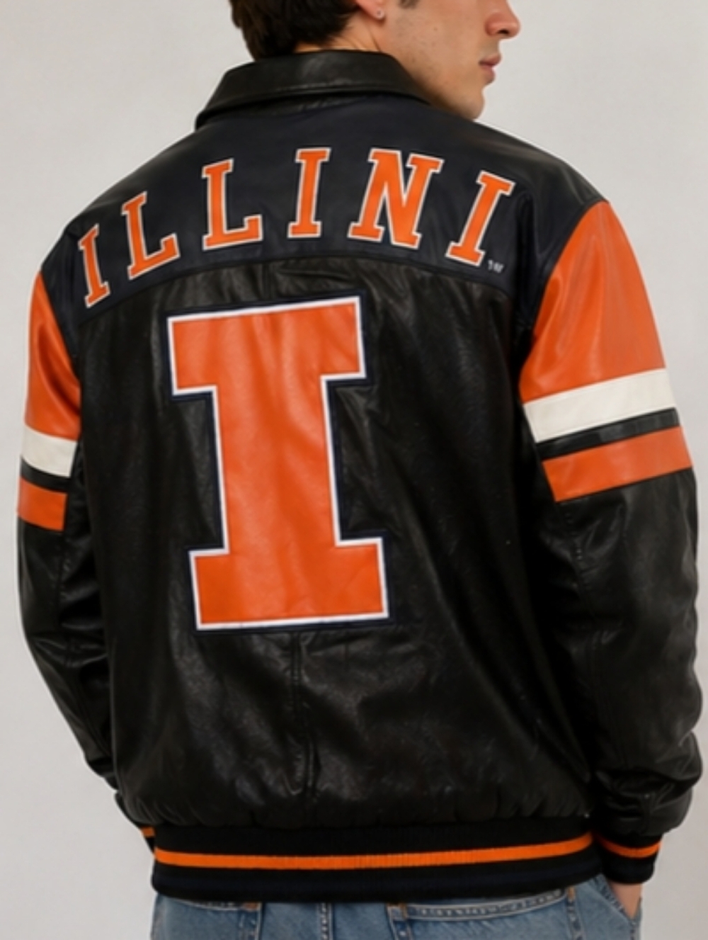G-III Sports by Carl Banks Illinois Fighting Illini leather jacketMens size XL